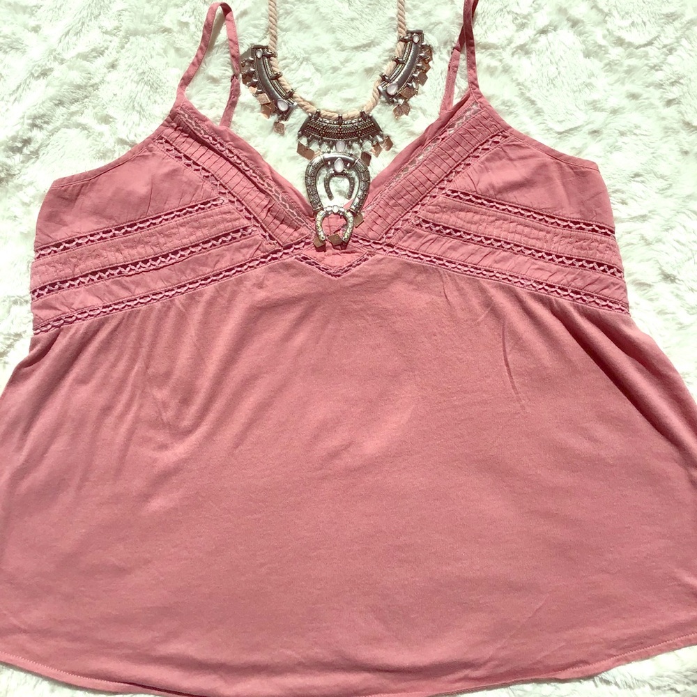 Pink spaghetti strap swing camisole